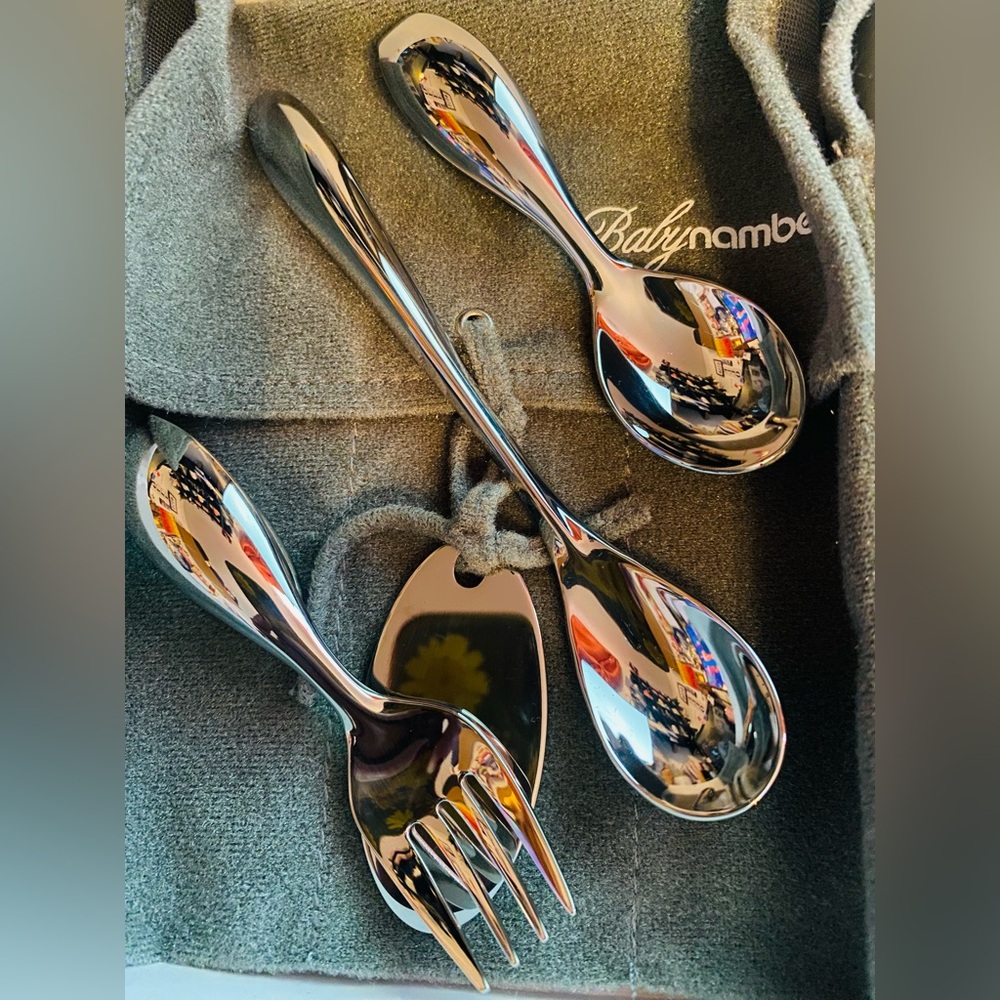 NEW Stunning Baby Nambe' Stainless Steel Utensil Set